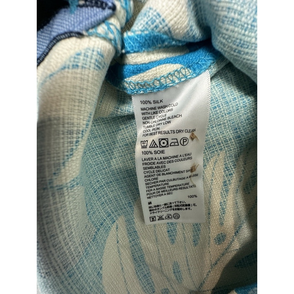 Tommy Bahama Shirt Mens XXL Blue New Silk Tropical Floral Monstera Button Front - Picture 6 of 8